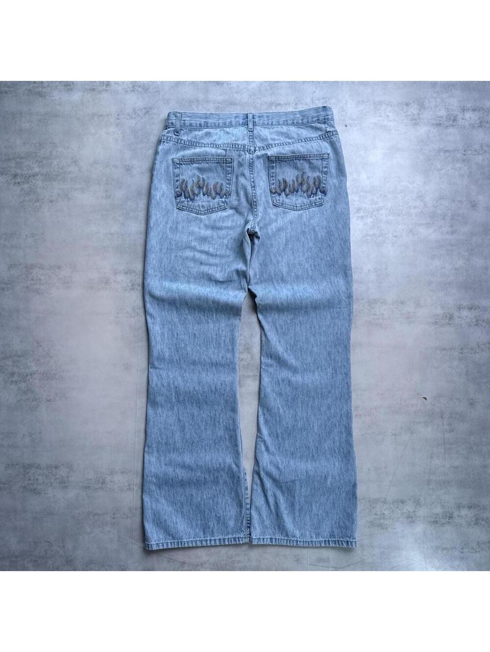 Y2K Anchor Blue Brand 00s Skater Jeans